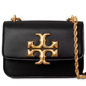 Authentic Tory Burch Black Leather Crossbody Bag